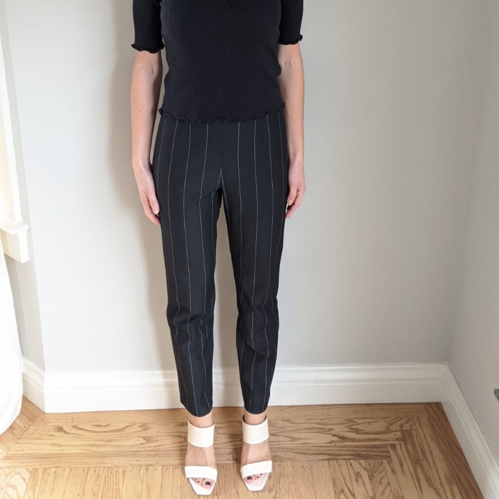 Needle striped stretchy pants